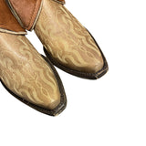 7.5 Embroidered Tan & Cowhide Canty Boots® with Star Inlay