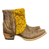 9.5 Embroidered Brown & Pressed Floral Leather Canty Boots® Copy