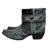 9 Embroidered Black & Hair-on Hide Canty Boots®