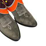 10 Charcoal Rough Out & Colorful Inlay Canty Boots®