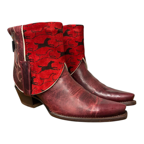 8 Embroidered Red & Horse Print Canty Boots®