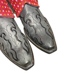 11 Embroidered Black & Red Shweshwe Fabric Canty Boots®