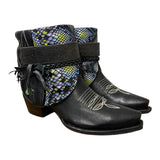 8 Black & Printed Exotic Leather Canty Boots® with Concho