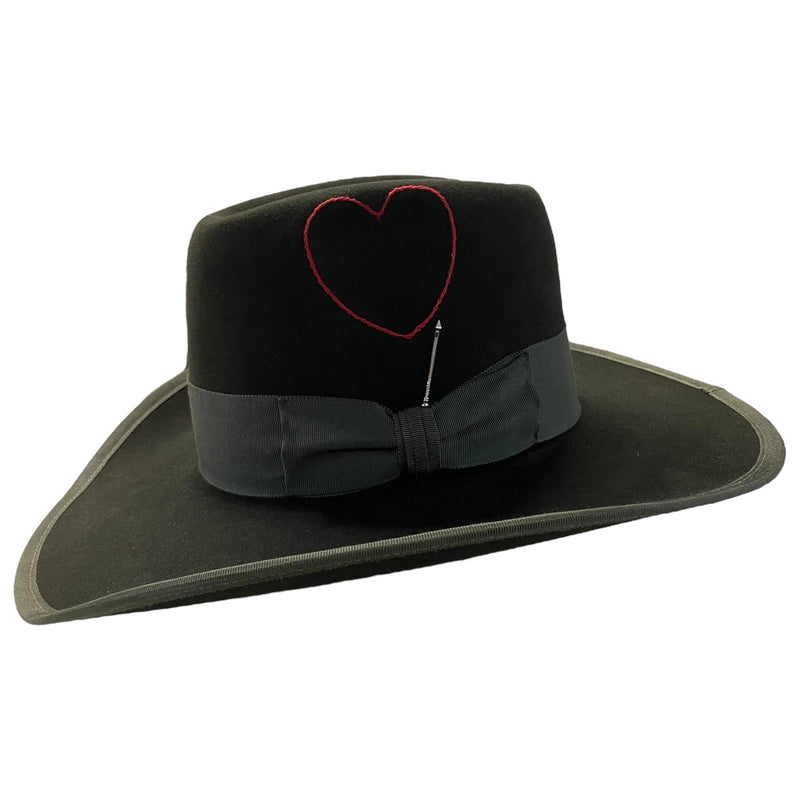 "The Heart" Forest Green Beaver Felt Hat - Size 7 1/4