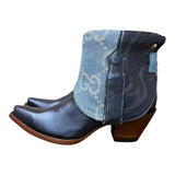 8 Metallic Navy Blue & Designer Denim Canty Boots®