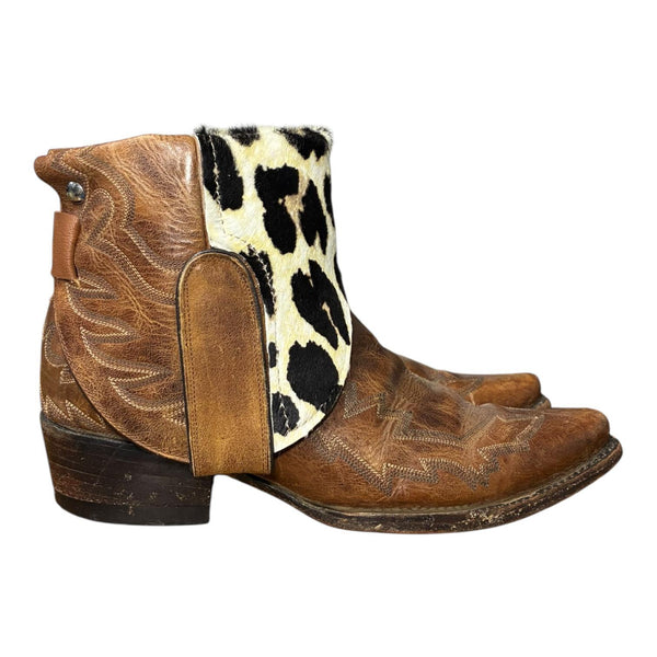 9.5 Brown & Leopard Hair-on Hide Canty Boots®
