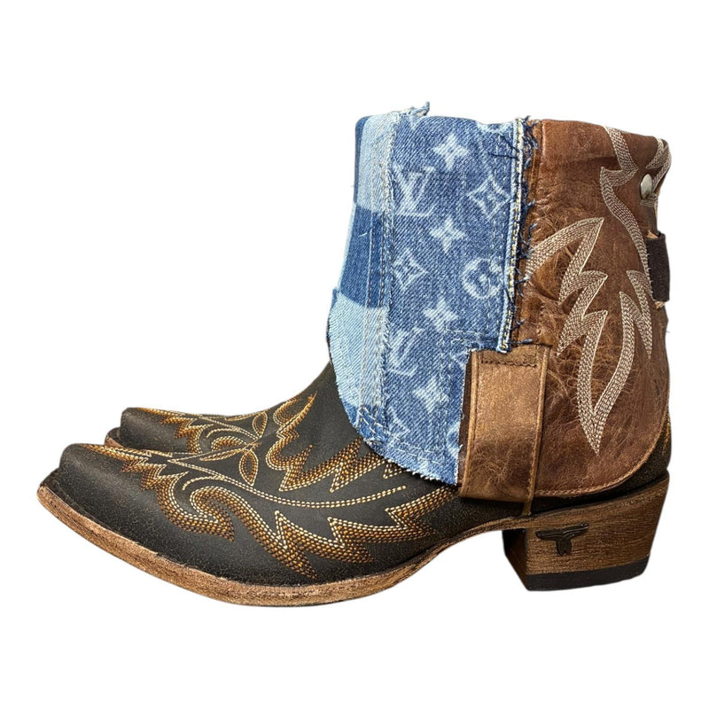 8.5 Two Toned & Layered Designer Denim Canty Boots®