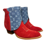 7.5 Red Rough Out & Designer Denim Canty Boots®