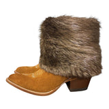6 Cognac Rough Out & Beaver Fur Canty Boots®