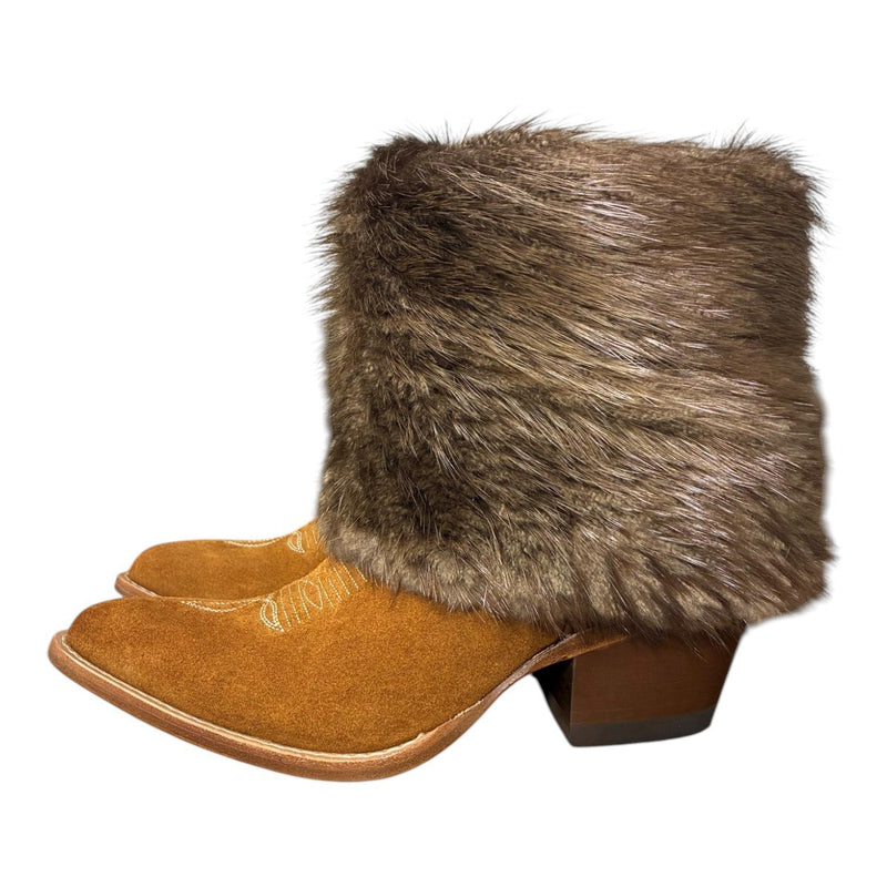 6 Cognac Rough Out & Beaver Fur Canty Boots®