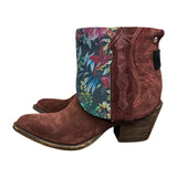 6 Maroon Rough Out & Floral Leather Canty Boots®