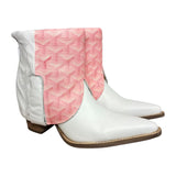 9.5 White & Designer Stacked Heel Canty Boots®
