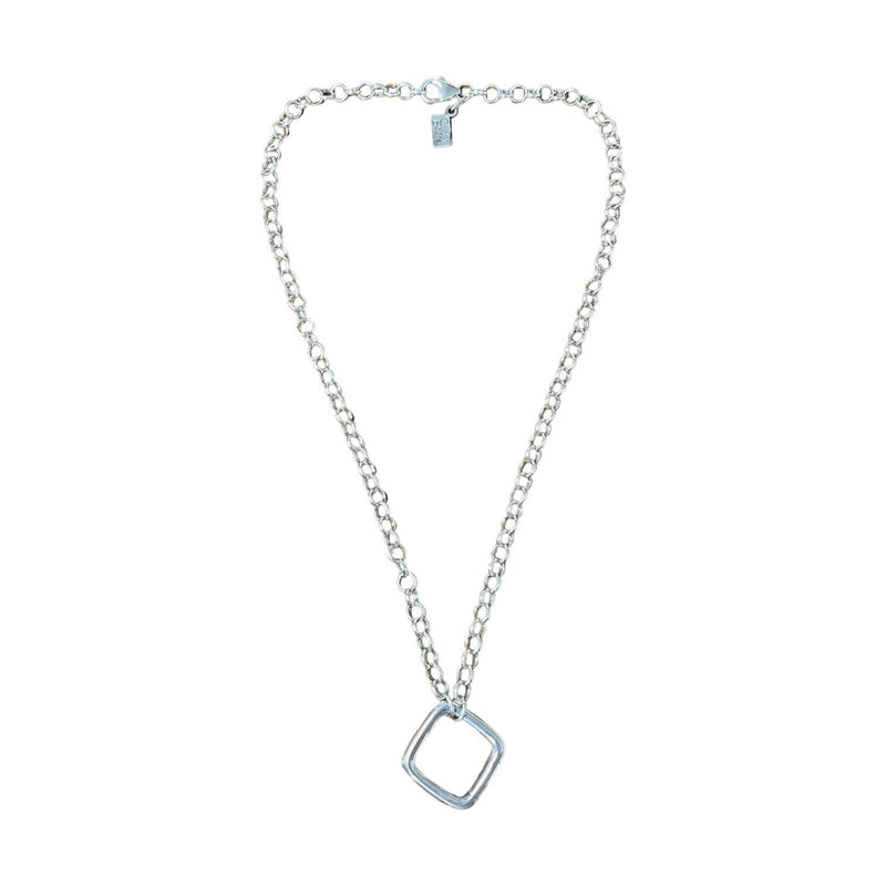 Rolo Charm Necklace with Square Closure