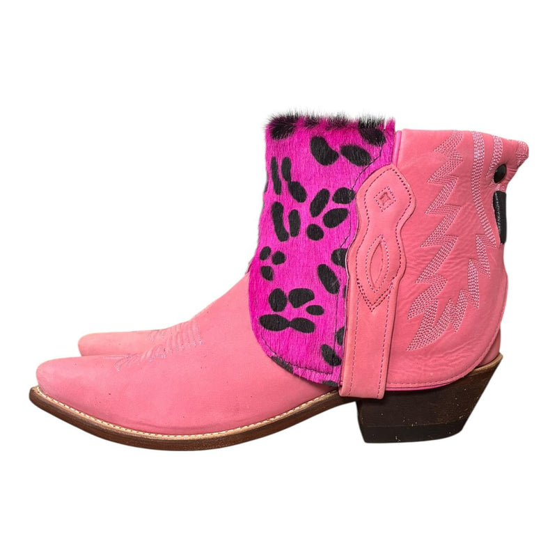 9 Pink & Pink Leopard Hair-on Hide Canty Boots®