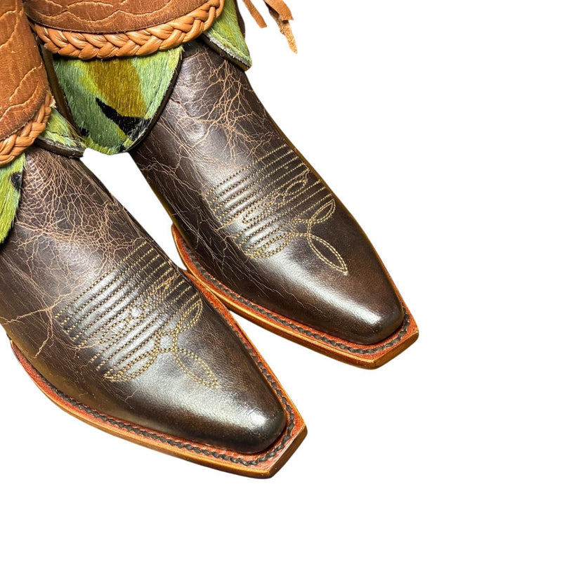 5.5 Brown & Camo Hair-on Hide Canty Boots®