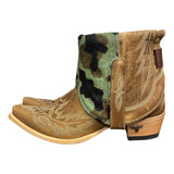 10 Embroidered Brown & Camo Hair-on Hide Canty Boots®