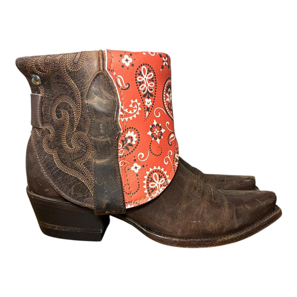 6 Embroidered Brown & Bandana Print Canty Boots®
