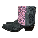 6.5 Embroidered Black & Pink Leopard Canty Boots®