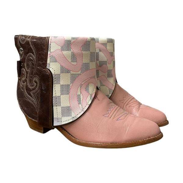 7.5 Pink & Brown Designer Canty Boots®
