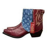 8 Embroidered Red & Designer Denim Canty Boots®