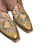 7.5 Embroidered Floral & Quilted Leather Canty Boots®