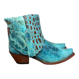 7.5 Turquoise & Spotted Leather Canty Boots®