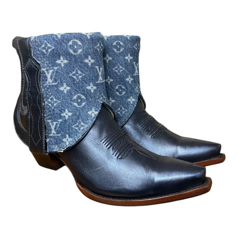 8.5 Metallic Navy Blue & Designer Denim Canty Boots®