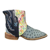 7.5 Exotic Blue & Floral Leather Canty Boots®