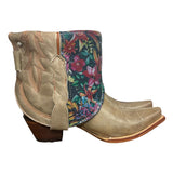 9.5 Gray Brown & Floral Leather Canty Boots®