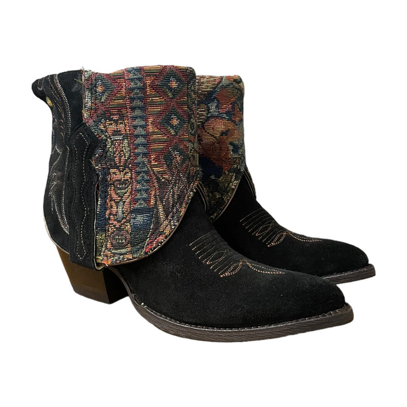 10 Black & Tapestry Rough Out Canty Boots®