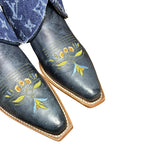 6.5 Embroidered Floral & Designer Denim Canty Boots®