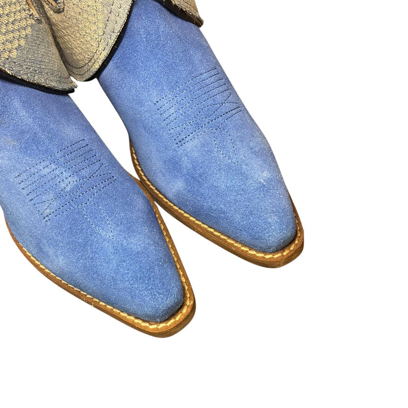 8.5 Two Toned Rough Out & Designer Denim Canty Boots®