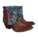 6 Maroon Rough Out & Floral Leather Canty Boots®