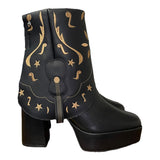 10 Black & Musical Embroidered Platform Canty Boots®