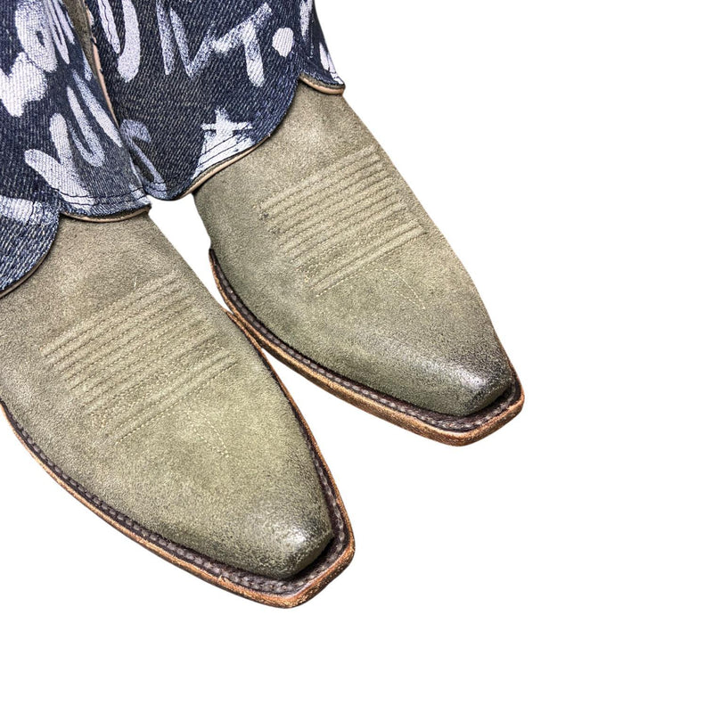 11 Green Rough Out & Designer Denim Canty Boots®