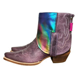 8 Purple & Metallic Leather Canty Boots®