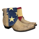 9 Embroidered Tan & American Flag Denim Canty Boots®