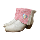 8 White & Pink Designer Canty Boots®
