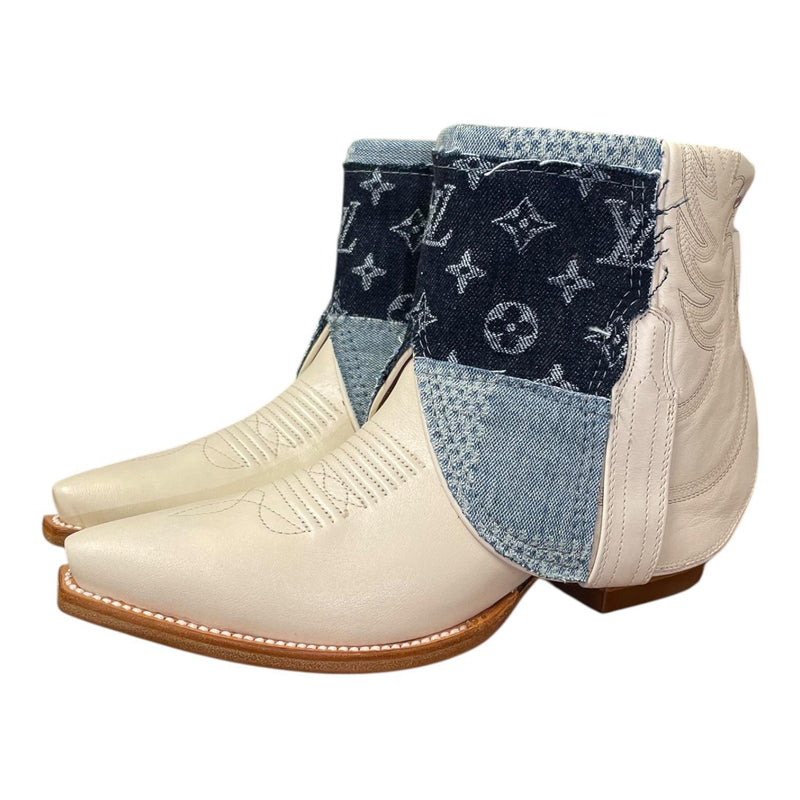 8.5 Cream & Layered Designer Denim Canty Boots®