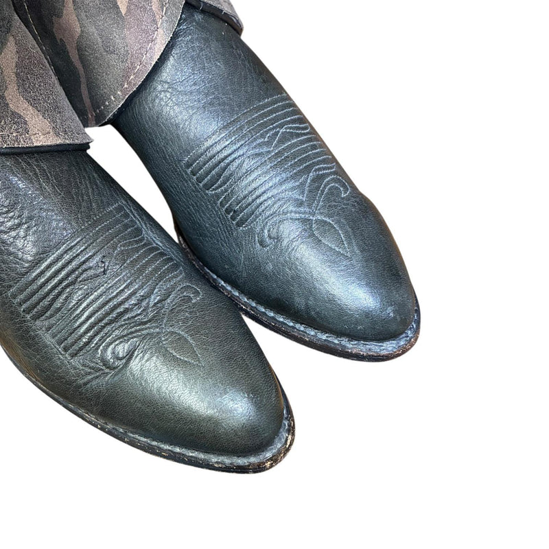 8.5 Black & Camo Leather Canty Boots®