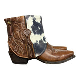 6.5 Studded Brown & Cowhide Printed Leather Canty Boots®