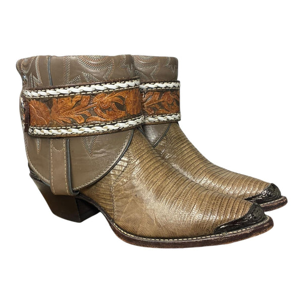 7 Embroidered Beige & Exotic Canty Boots®
