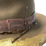 Brown & Gold Beaver Felt Hat - Size 7 3/8