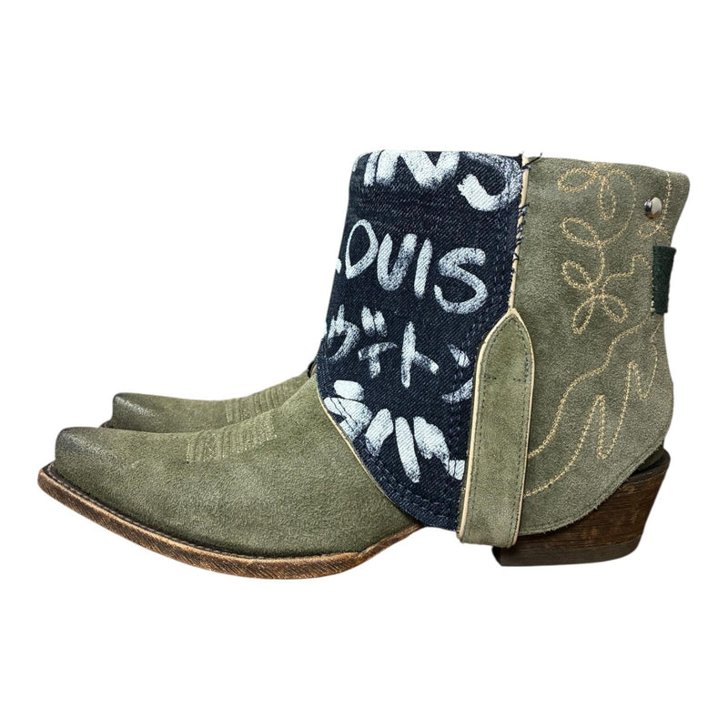 11 Green Rough Out & Designer Denim Canty Boots®
