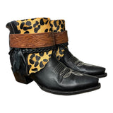 8 Black & Leopard Hair-on Hide Canty Boots®