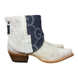 7 Embroidered White & Designer Denim Canty Boots®