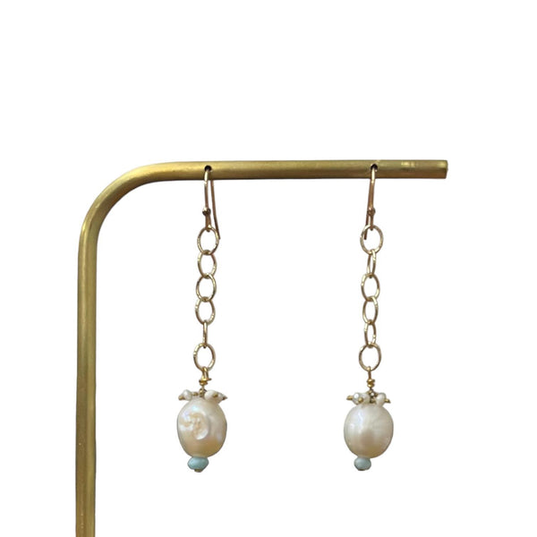 Baroque Smalls with Larimar Earrings