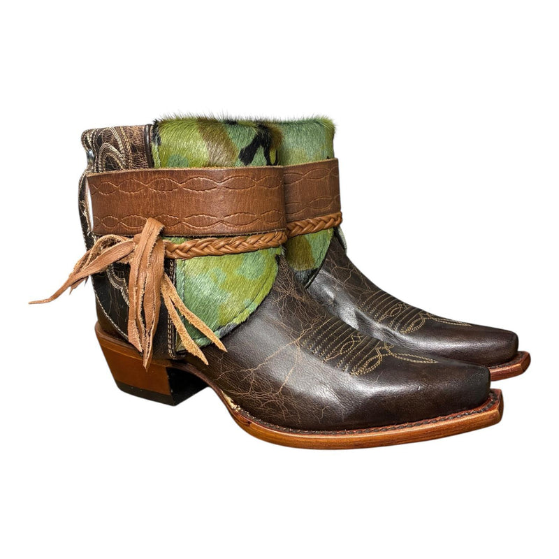 5.5 Brown & Camo Hair-on Hide Canty Boots®