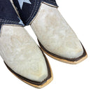 8 Embroidered White & Star Denim Canty Boots®