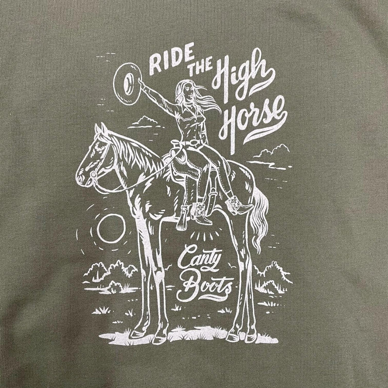 Military Green High Horse Sweatshirt